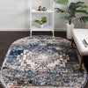 Unique Loom Tucson T-TUSN2 Blue Area Rug Oval Lifestyle Image