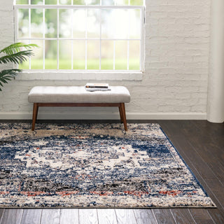 Unique Loom Tucson T-TUSN2 Blue Area Rug Square Lifestyle Image