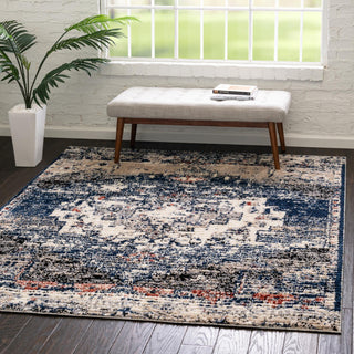 Unique Loom Tucson T-TUSN2 Blue Area Rug Square Lifestyle Image