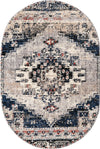 Unique Loom Tucson T-TUSN2 Gray Area Rug Oval Top-down Image