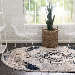 Unique Loom Tucson T-TUSN2 Gray Area Rug Oval Lifestyle Image