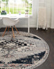 Unique Loom Tucson T-TUSN2 Gray Area Rug Round Lifestyle Image
