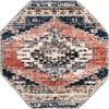 Unique Loom Tucson T-TUSN2 Rust Red Area Rug Octagon Top-down Image