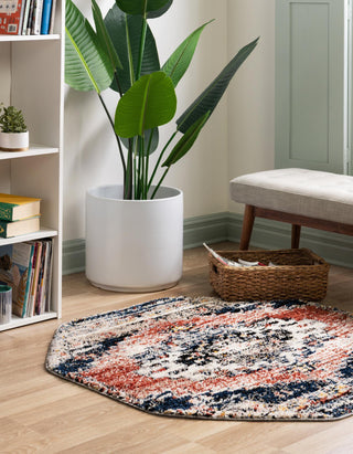 Unique Loom Tucson T-TUSN2 Rust Red Area Rug Octagon Lifestyle Image Feature