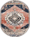 Unique Loom Tucson T-TUSN2 Rust Red Area Rug Oval Top-down Image