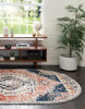 Unique Loom Tucson T-TUSN2 Rust Red Area Rug Oval Lifestyle Image