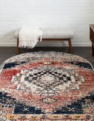 Unique Loom Tucson T-TUSN2 Rust Red Area Rug Oval Lifestyle Image