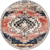 Unique Loom Tucson T-TUSN2 Rust Red Area Rug Round Top-down Image