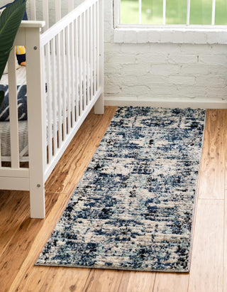 Unique Loom Tucson T-TUSN3 Blue Area Rug Runner Lifestyle Image