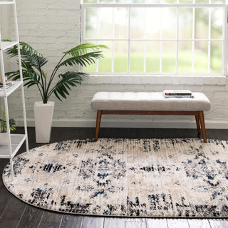 Unique Loom Tucson T-TUSN3 Ivory Area Rug Oval Lifestyle Image