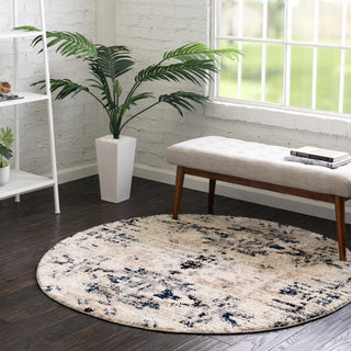 Unique Loom Tucson T-TUSN3 Ivory Area Rug Round Lifestyle Image