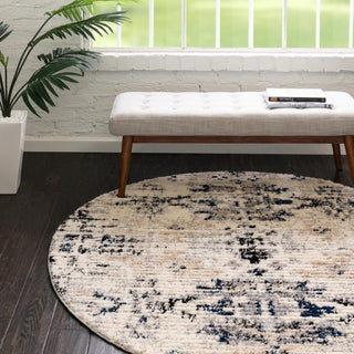 Unique Loom Tucson T-TUSN3 Ivory Area Rug Round Lifestyle Image