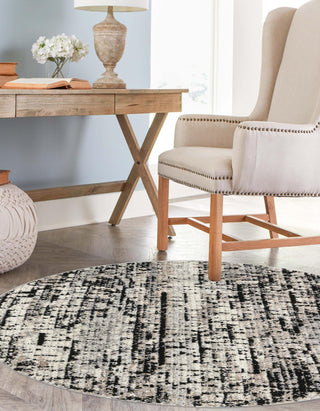 Unique Loom Tucson T-TUSN4 Gray Area Rug Round Lifestyle Image