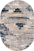 Unique Loom Tucson T-TUSN5 Gray Area Rug Oval Top-down Image