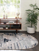 Unique Loom Tucson T-TUSN5 Gray Area Rug Oval Lifestyle Image