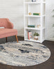 Unique Loom Tucson T-TUSN5 Gray Area Rug Round Lifestyle Image
