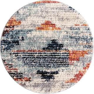 Unique Loom Tucson T-TUSN5 Multi Area Rug Round Top-down Image