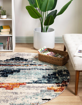 Unique Loom Tucson T-TUSN5 Multi Area Rug Round Lifestyle Image