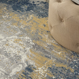 Nourison Twilight TWI22 Navy Gold Area Rug