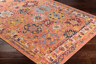 Surya Trailblazer TZR-1001 Bright Orange Medium Gray Wheat Denim Dark Red Saffron Area Rug Corner Image