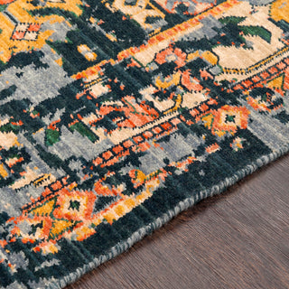 Surya Trailblazer TZR-1003 Dark Green Wheat Medium Gray Saffron Bright Orange Area Rug Texture Image