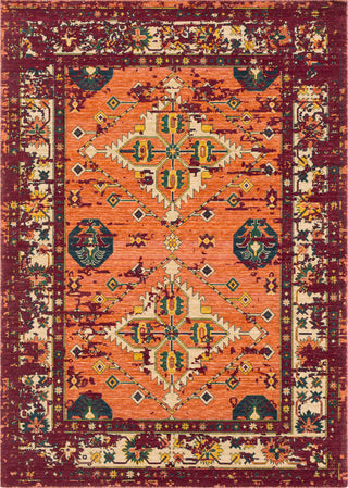 Surya Trailblazer TZR-1005 Bright Orange Dark Red Green Denim Saffron Wheat Area Rug main image