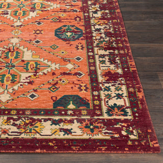 Surya Trailblazer TZR-1005 Bright Orange Dark Red Green Denim Saffron Wheat Area Rug Detail Image