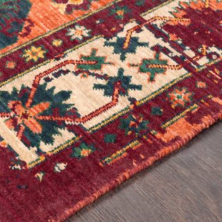 Surya Trailblazer TZR-1005 Bright Orange Dark Red Green Denim Saffron Wheat Area Rug Texture Image