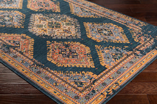 Surya Trailblazer TZR-1007 Saffron Medium Gray Bright Orange Wheat Dark Green Area Rug Corner Image