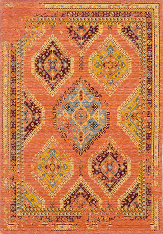 Surya Trailblazer TZR-1008 Bright Orange Dark Red Wheat Saffron Medium Gray Denim Area Rug main image