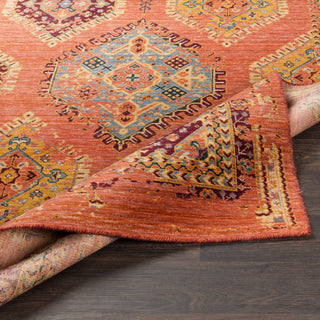 Surya Trailblazer TZR-1008 Bright Orange Dark Red Wheat Saffron Medium Gray Denim Area Rug Pile Image