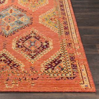 Surya Trailblazer TZR-1008 Bright Orange Dark Red Wheat Saffron Medium Gray Denim Area Rug Detail Image