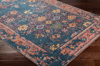 Surya Trailblazer TZR-1012 Bright Orange Dark Red Saffron Green Medium Gray Area Rug Corner Image