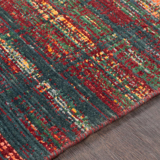 Surya Trailblazer TZR-1015 Dark Red Green Saffron Bright Orange Medium Gray Area Rug Texture Image