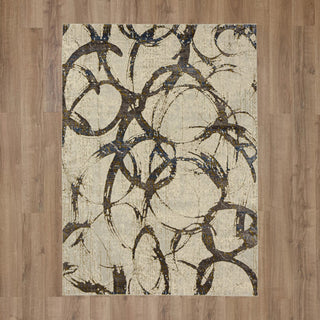 Karastan Omni Upala Periwinkle Area Rug On Wood 