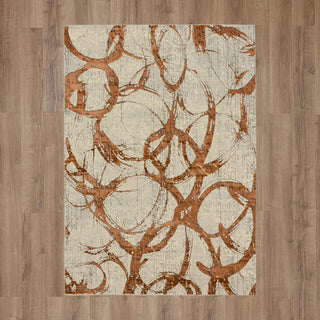 Karastan Omni Upala Terracotta Area Rug On Wood