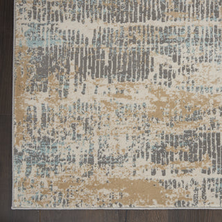 Nourison MA90 Uptown UPT03 Beige/Aqua Area Rug by Michael Amini Corner 