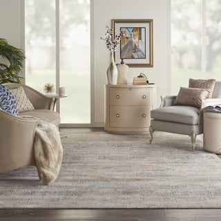 Nourison MA90 Uptown UPT03 Beige/Aqua Area Rug by Michael Amini Room Scene Featured