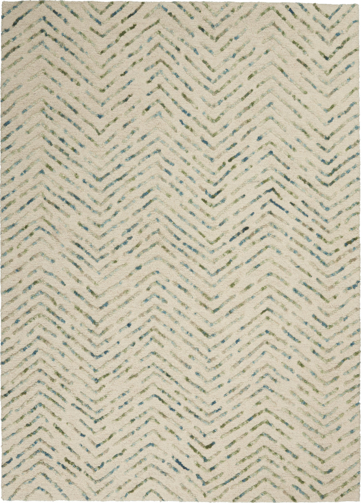Nourison Vail VAI02 Iv/Green Area Rug