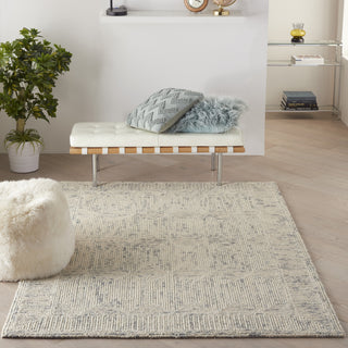 Nourison Vail VAI04 Ivory/Grey/Teal Area Rug