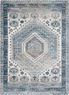 Surya Varanasi VAR-2303 Medium Gray Light Teal Pale Blue Dark Camel White Area Rug Mirror main image