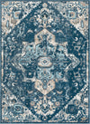 Surya Varanasi VAR-2309 Teal Dark Blue Pale Camel Medium Gray Light White Area Rug Mirror main image