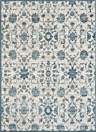 Surya Varanasi VAR-2310 Teal Pale Blue Medium Gray Light Camel White Area Rug Mirror main image