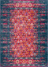 Surya Varanasi VAR-2314 Bright Pink Burnt Orange Wheat Teal Sky Blue White Area Rug Mirror main image