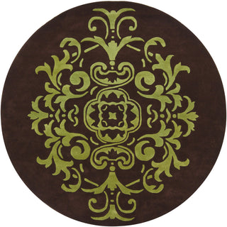 Chandra Venetian VEN-6003 Brown/Green Area Rug Round