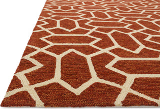 Loloi Venice Beach VB-13 Rust / Ivory Area Rug Round Image Feature