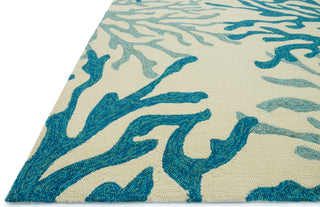 Loloi Ventura HVT04 Blue / Coral Area Rug Corner Shot