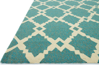 Loloi Ventura HVT09 Turquoise / Ivory Area Rug Corner Shot