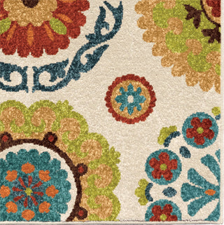 Orian Rugs Veranda Hubbard White Area Rug Close up