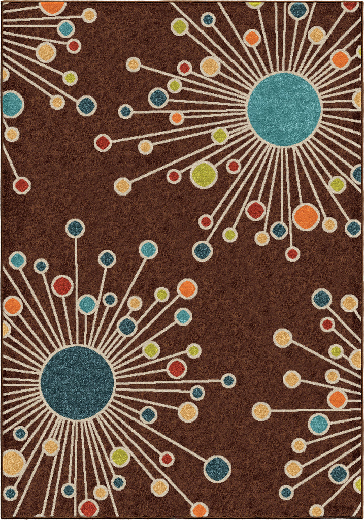 Orian Rugs Veranda Retro Fit Brown Area Rug main image